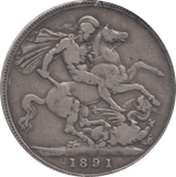 1891 CROWN ( FINE ) - CROWN - Cambridgeshire Coins