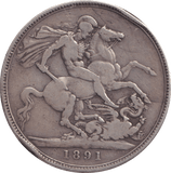 1891 CROWN ( FINE ) - CROWN - Cambridgeshire Coins