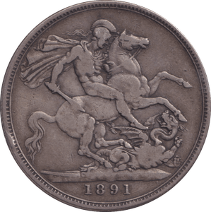 1891 CROWN ( FINE ) - CROWN - Cambridgeshire Coins