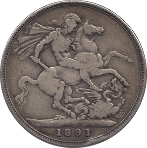 1891 CROWN ( FINE ) - CROWN - Cambridgeshire Coins