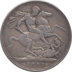 1891 CROWN ( FINE ) - CROWN - Cambridgeshire Coins