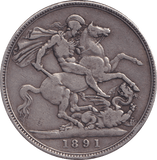 1891 CROWN ( FINE ) - CROWN - Cambridgeshire Coins
