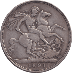 1891 CROWN ( FINE ) - CROWN - Cambridgeshire Coins