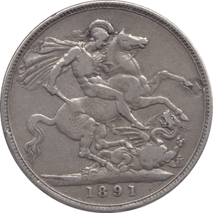 1891 CROWN ( FINE ) - CROWN - Cambridgeshire Coins