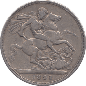 1891 CROWN ( FINE ) - CROWN - Cambridgeshire Coins