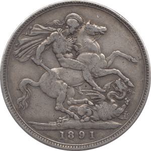 1891 CROWN ( FINE ) D1 - CROWN - Cambridgeshire Coins