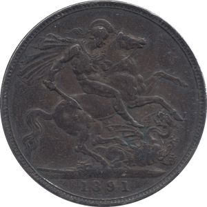 1891 CROWN ( GVF ) - CROWN - Cambridgeshire Coins