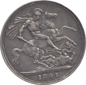 1891 CROWN ( GVF ) - CROWN - Cambridgeshire Coins