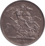 1891 CROWN ( VF ) - FLORIN - Cambridgeshire Coins