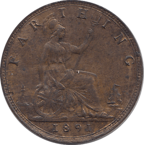 1891 FARTHING ( AUNC ) - FARTHING - Cambridgeshire Coins