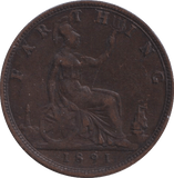 1891 FARTHING ( EF ) - FARTHING - Cambridgeshire Coins