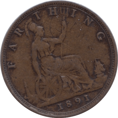 1891 FARTHING ( FINE ) - Farthing - Cambridgeshire Coins