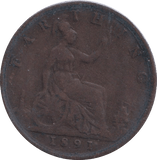 1891 FARTHING ( FINE ) - Farthing - Cambridgeshire Coins