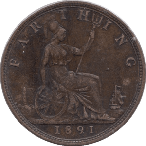 1891 FARTHING ( GVF ) - Farthing - Cambridgeshire Coins