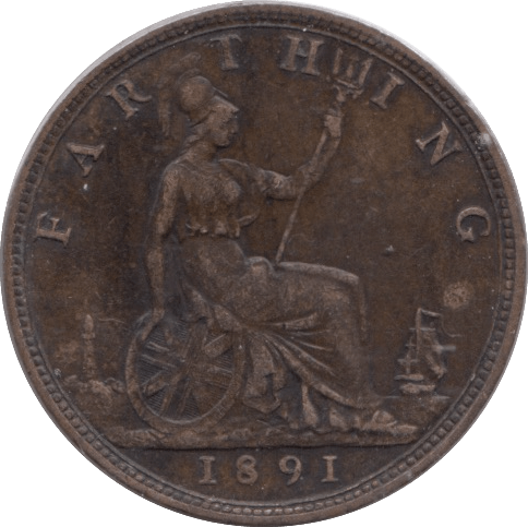 1891 FARTHING ( GVF ) - Farthing - Cambridgeshire Coins