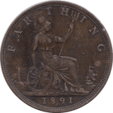 1891 FARTHING ( GVF ) - Farthing - Cambridgeshire Coins