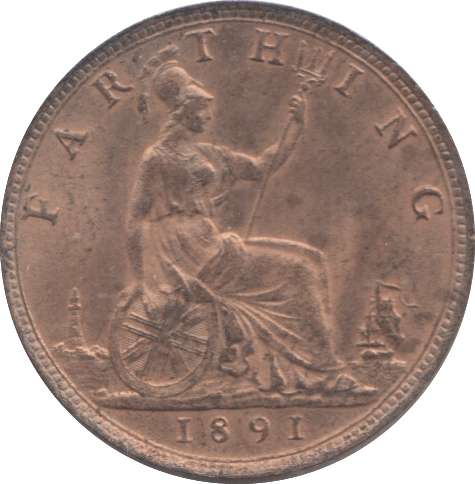 1891 FARTHING ( UNC ) - FARTHING - Cambridgeshire Coins