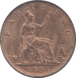 1891 FARTHING ( UNC ) - FARTHING - Cambridgeshire Coins