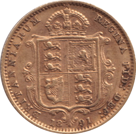 1891 GOLD HALF SOVEREIGN ( GVF ) - HALF SOVEREIGN - Cambridgeshire Coins