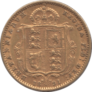 1891 GOLD HALF SOVEREIGN ( VF ) - HALF SOVEREIGN - Cambridgeshire Coins