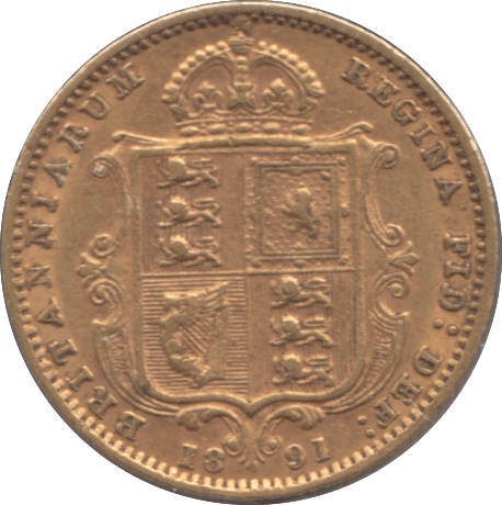 1891 GOLD HALF SOVEREIGN ( VF ) - HALF SOVEREIGN - Cambridgeshire Coins