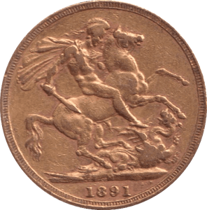 1891 GOLD SOVEREIGN ( GVF ) 3 - Sovereign - Cambridgeshire Coins