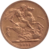 1891 GOLD SOVEREIGN ( GVF ) 3 - Sovereign - Cambridgeshire Coins