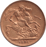 1891 GOLD SOVEREIGN ( VF ) - SOVEREIGN - Cambridgeshire Coins