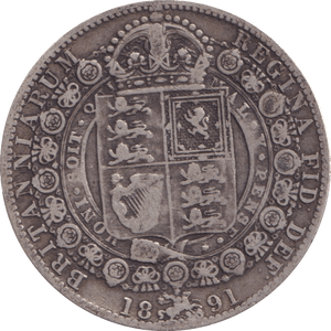1891 HALFCROWN ( F ) - Halfcrown - Cambridgeshire Coins