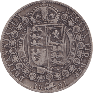 1891 HALFCROWN ( F ) - Halfcrown - Cambridgeshire Coins