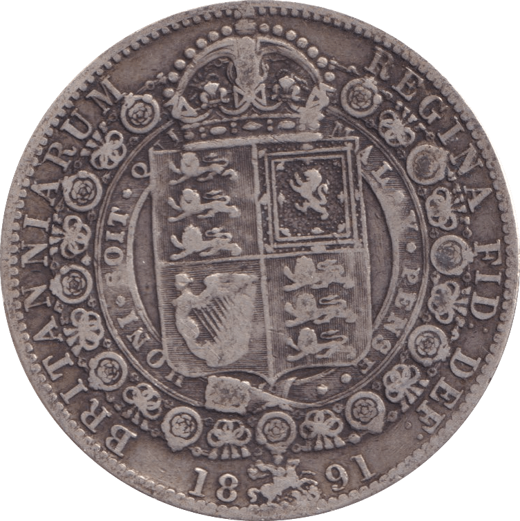 1891 HALFCROWN ( F ) - Halfcrown - Cambridgeshire Coins