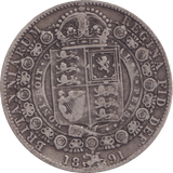 1891 HALFCROWN ( F ) - Halfcrown - Cambridgeshire Coins