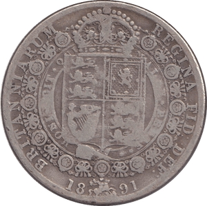 1891 HALFCROWN ( FINE ) - FLORIN - Cambridgeshire Coins