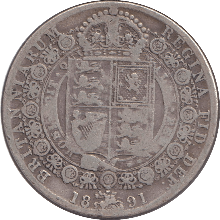 1891 HALFCROWN ( FINE ) - FLORIN - Cambridgeshire Coins