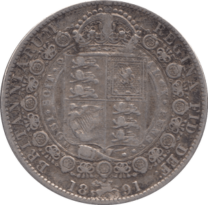 1891 HALFCROWN ( FINE ) - Halfcrown - Cambridgeshire Coins