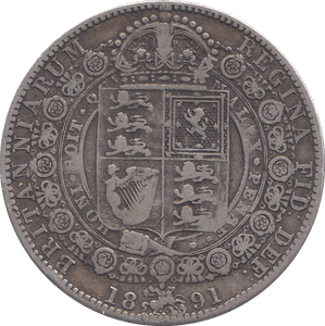 1891 HALFCROWN ( FINE ) - HALFCROWN - Cambridgeshire Coins