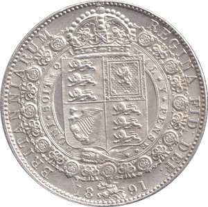 1891 HALFCROWN ( UNC ) - HALFCROWN - Cambridgeshire Coins
