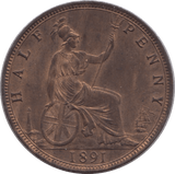 1891 HALFPENNY ( BU ) - Halfpenny - Cambridgeshire Coins