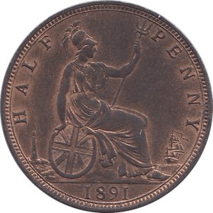 1891 HALFPENNY ( EF ) - HALFPENNY - Cambridgeshire Coins