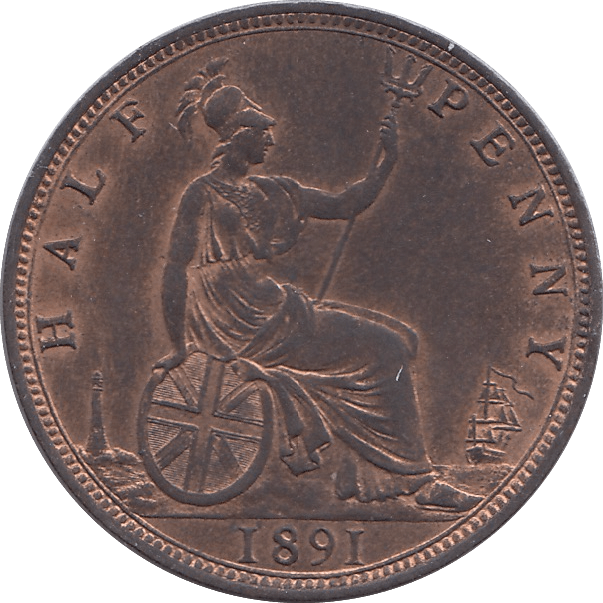 1891 HALFPENNY ( EF ) - HALFPENNY - Cambridgeshire Coins