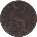 1891 HALFPENNY ( FINE ) - Halfpenny - Cambridgeshire Coins