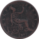 1891 HALFPENNY ( FINE ) - HALFPENNY - Cambridgeshire Coins