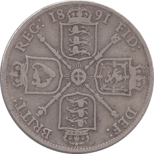 1891 ONE FLORIN ( FINE ) - FLORIN - Cambridgeshire Coins