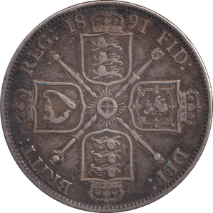 1891 ONE FLORIN ( VF ) - FLORIN - Cambridgeshire Coins