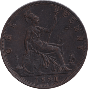 1891 PENNY ( AUNC ) - PENNY - Cambridgeshire Coins