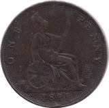 1891 PENNY ( GVF ) - PENNY - Cambridgeshire Coins