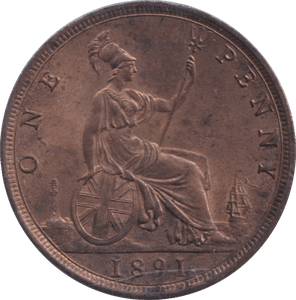 1891 PENNY ( UNC ) - PENNY - Cambridgeshire Coins
