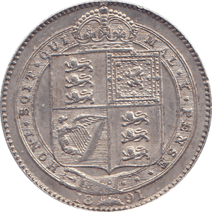 1891 SHILLING ( AUNC ) - SHILLING - Cambridgeshire Coins