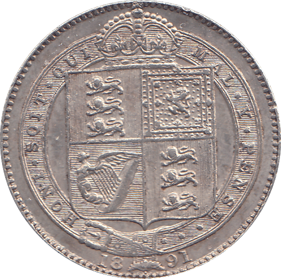 1891 SHILLING ( AUNC ) - SHILLING - Cambridgeshire Coins