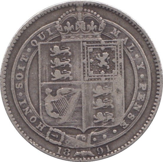 1891 SHILLING ( FINE ) - SHILLING - Cambridgeshire Coins